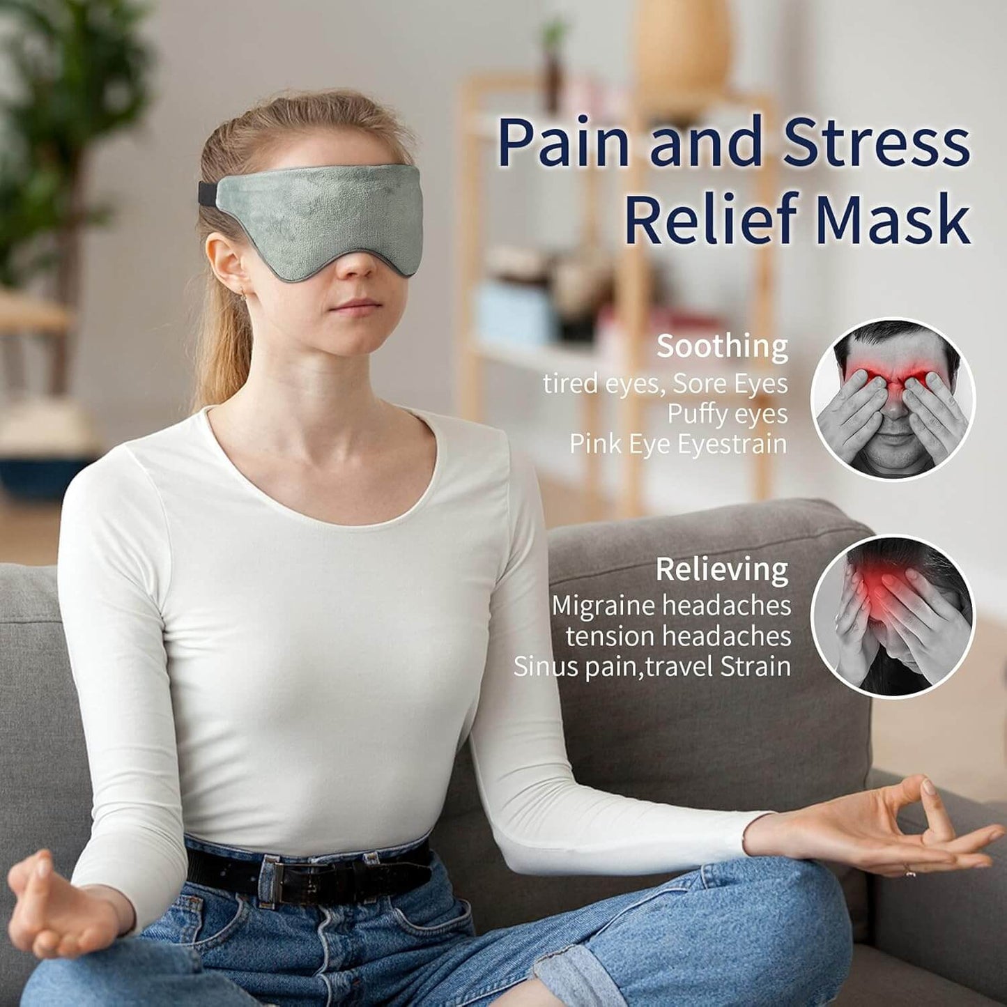 Reversible Cool & Cozy Weighted Eye Mask for Sleeping