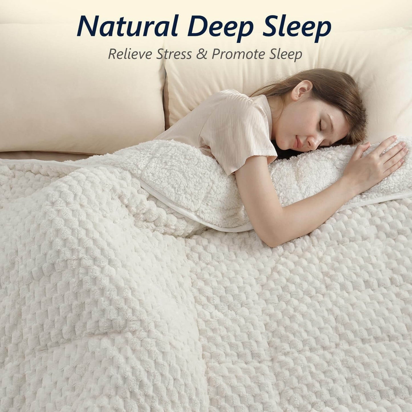 Jacquard Flannel Sherpa Weighted Blankets for Adults
