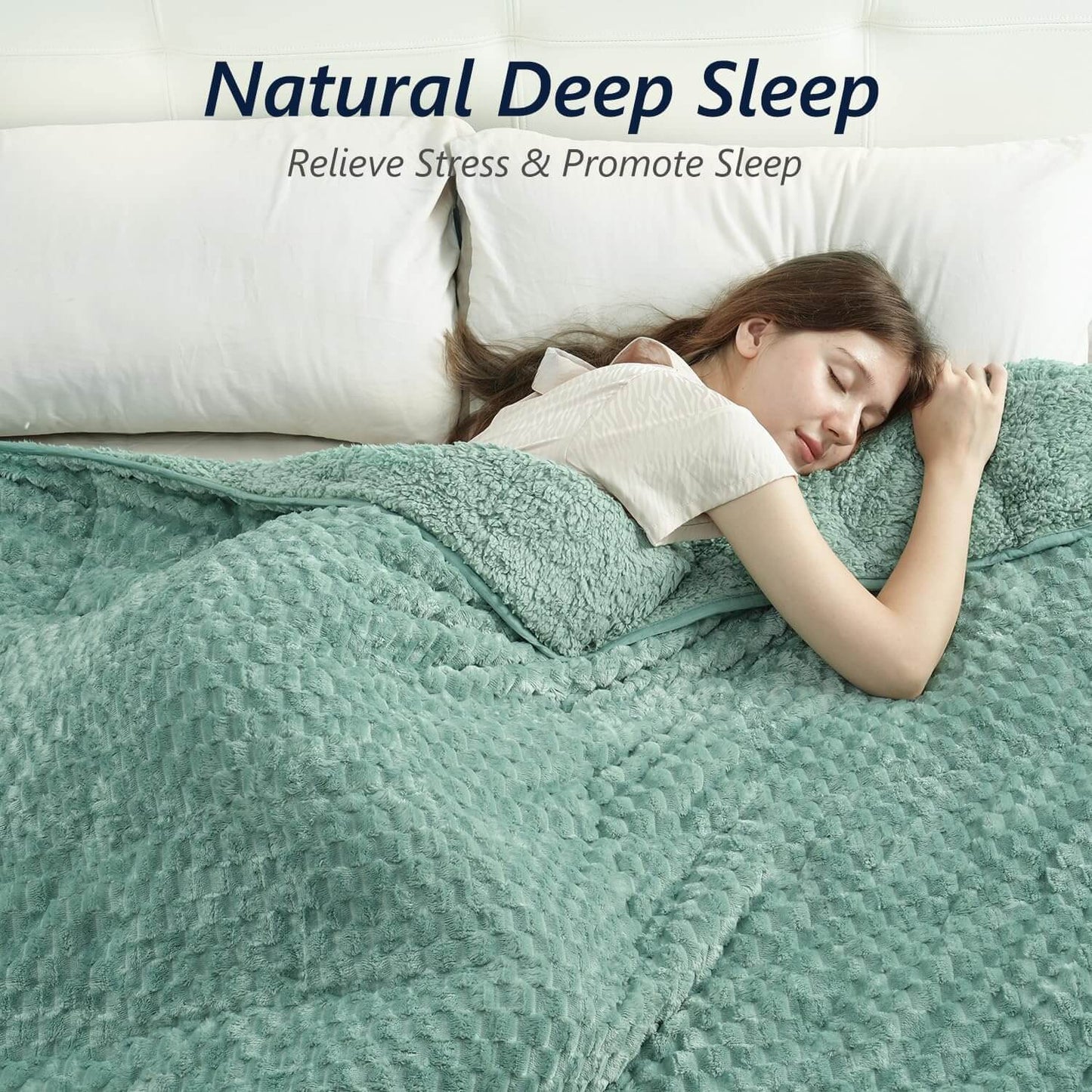Jacquard Flannel Sherpa Weighted Blankets for Adults