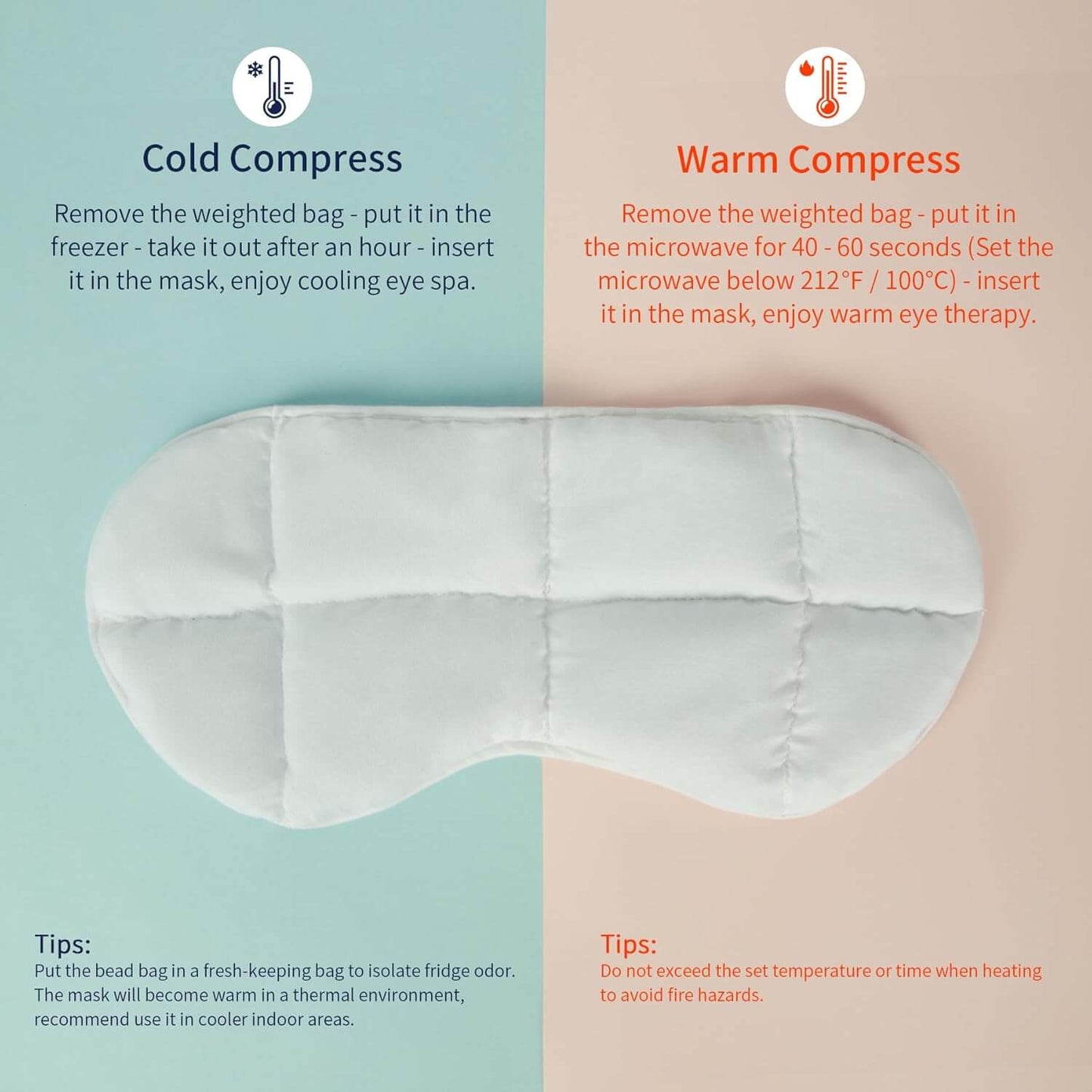 Reversible Cool & Cozy Weighted Eye Mask for Sleeping