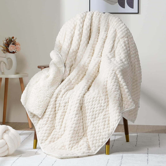 Jacquard Flannel Sherpa Weighted Blankets for Adults