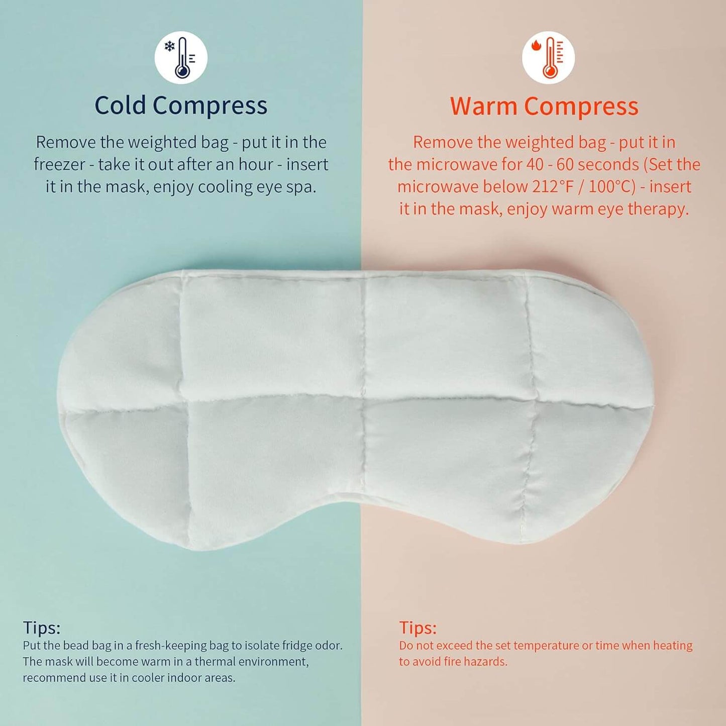 Reversible Cool & Cozy Weighted Eye Mask for Sleeping